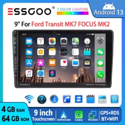 ESSGOO Android 13 9" Car Stereo Radio For Ford Transit MK7 FOCUS MK2 Carplay Android Auto 64G USB GPS Navigation WiFi BT FM RDS