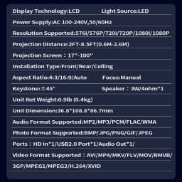 2025 New 1080P Mini Beamer Portable LED projector with Wi-Fi USB HDMI for Mobile Phone Laptop Home Theater Black