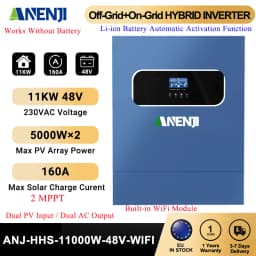 11KW Hybrid Solar Inverter 48V 2KW 12V MPPT Pure Sine Wave Photovoltaic Inverter 230VAC 60A 160A Solar Charger PV 160V 500VDC