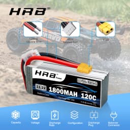 1/2pcs HRB 3S 11.1V 1800mah Lipo Battery 120C 3S RC Lipo With XT60 Connector for RC Car UAU Airplane FPV Drones