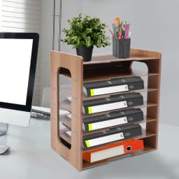 7Tier Widen Wood Office Paper Organizer for Desk Desktop File Holder Desk Letter Tray & A4 Paper Sorter 36*25*38.5cm