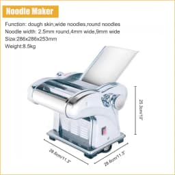 Pasta Maker Electric Noodle Press Machine Stainless Steel Dumplings Roller Noodles Cutter for Spaghetti Tagliatelle 6 Speed