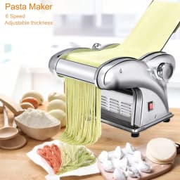Pasta Maker Electric Noodle Press Machine Stainless Steel Dumplings Roller Noodles Cutter for Spaghetti Tagliatelle 6 Speed