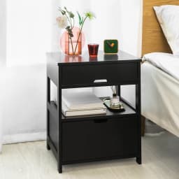 SoBuy FRG258-W side table bedside table bedside cabinet with 2 drawers and 2 shelves, BHT approx.: 45x55x38cm