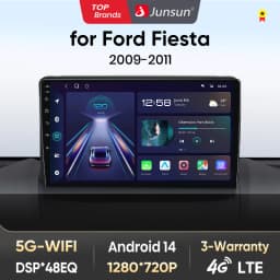 Junsun AI voice Wireless Carplay Android Auto radio For Ford Fiesta 2009 2010 2011 Car Intelligent Systems BT 2 din autoradio