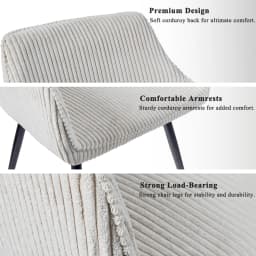 2 set armrest dining chairs, ergonomically upholstered, modern beige
