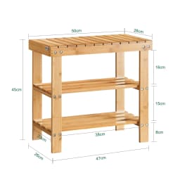 SoBuy FSR02-K shoe rack Bench Shoe Bench made of high quality bamboo with 2 years warranty B50cm