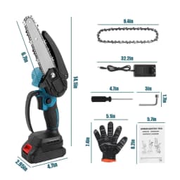 6 Inch Brushless Chain Saw Mini Handheld borrowing Chainsaw Woodworking Electric Saw baking Power Tool for Makita 18V Battery