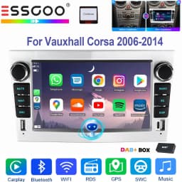 ESSGOO 4+64GB Android 14 Wireless Carplay Android auto For Vauxhall Corsa 2006-2014 Car Stereo Radio GPS NAVI WIFI FM Bluetooth