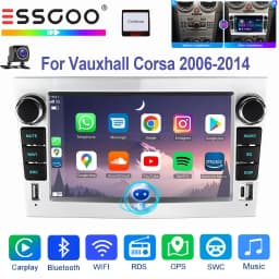 ESSGOO 4+64GB Android 14 Wireless Carplay Android auto For Vauxhall Corsa 2006-2014 Car Stereo Radio GPS NAVI WIFI FM Bluetooth