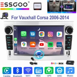 ESSGOO 4+64GB Android 14 Wireless Carplay Android auto For Vauxhall Corsa 2006-2014 Car Stereo Radio GPS NAVI WIFI FM Bluetooth