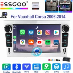 ESSGOO 4+64GB Android 14 Wireless Carplay Android auto For Vauxhall Corsa 2006-2014 Car Stereo Radio GPS NAVI WIFI FM Bluetooth
