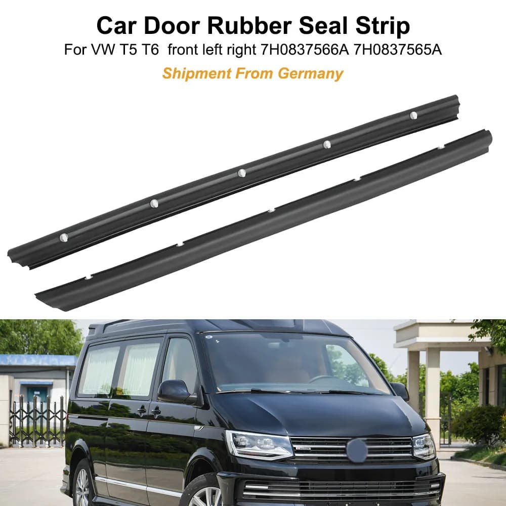 For VW Transporter T5 T6 Front Left Right Door Rubber Seal Strip Car Doorframe Anti Collision Protection Strip Decorative Trim