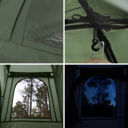 SoBuy OGS32-II camping tent single tent with lamp hook and shoe storage bags 3in1 tent 1 person practical green