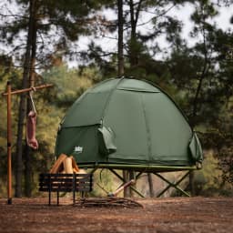 SoBuy OGS32-II camping tent single tent with lamp hook and shoe storage bags 3in1 tent 1 person practical green