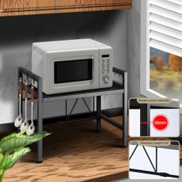 Kitchen Storage Rack Microwave Shelf Condiment Organizer Shelf Tableware Storage Expandable 42-64cm Moisture And Rust