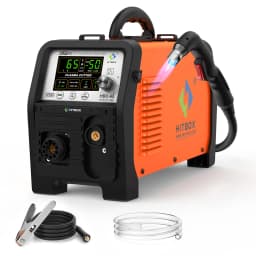 HITBOX HBC65 Plasma Cutter 65A Non-HF Pilot Arc Plasma Cutting Grid Cut CNC Function IGBT Technonlogy 2T/4T 50/60Hz Adjustable Post Time Cut 1-25mm Stainless Steel Carbon Steel