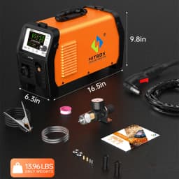 HITBOX HBC65 Plasma Cutter 65A Non-HF Pilot Arc Plasma Cutting Grid Cut CNC Function IGBT Technonlogy 2T/4T 50/60Hz Adjustable Post Time Cut 1-25mm Stainless Steel Carbon Steel