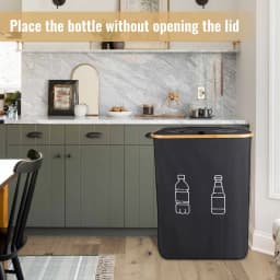 160L Bottle Collection Container 2 Compartments Deposit Bottles Organizer,Empty Bottles Storage Washing Machine Washable Bag