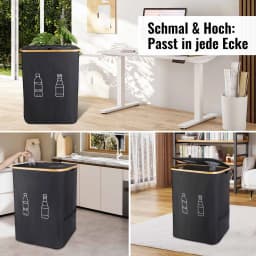 160L Bottle Collection Container 2 Compartments Deposit Bottles Organizer,Empty Bottles Storage Washing Machine Washable Bag