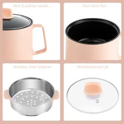 Mini Electric Hot Pot Pink Green Rice Cooker Non-stick Multifunction Rapid Cooking Machine Nonstick Pan Noodles Porridge Soup