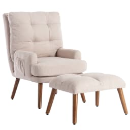 Lounge Chair With Footrest, Backrest 5-stage Adjustable, Tiltable, Chair With Side Shelf