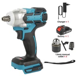 520N.m Brushless Cordless Electric Wrench 1/2 inch Car Truck Repair Screwdriver Impact Drill Rechargable 388V Battery Power Tool