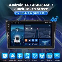 For Honda CRV 2007-2011 9Inch Touchscreen Android14 1280 x 720 Car Stereo CarPlay GPS Sat Nav BT 4+64G MP3