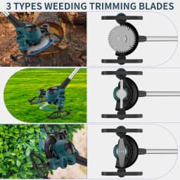 21V Electric Cordless Weed Wacker 3IN1 Lawn Edger/Trimmer/Mower 6“ 90° Blade Adjustable Handle Grass Trimmer Garden Power Tool