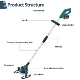 21V Electric Cordless Weed Wacker 3IN1 Lawn Edger/Trimmer/Mower 6“ 90° Blade Adjustable Handle Grass Trimmer Garden Power Tool