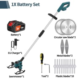 21V Electric Cordless Weed Wacker 3IN1 Lawn Edger/Trimmer/Mower 6“ 90° Blade Adjustable Handle Grass Trimmer Garden Power Tool