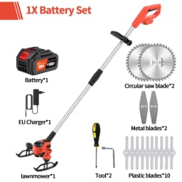 21V Electric Cordless Weed Wacker 3IN1 Lawn Edger/Trimmer/Mower 6“ 90° Blade Adjustable Handle Grass Trimmer Garden Power Tool