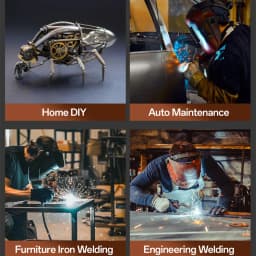 HITBOX MIG Welding Machine 220V 200 Amps 7 in 1 Stick ARC MMA Gasless/Gas MIG Lift TIG Spot Welder Support Spool Gun Single Pulse Aluminium Welder Large LED Digital Screen Inverter Welding Tool