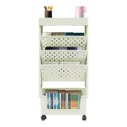 5-Tier Storage Rack with Wheels, Storage Rack, Bookcase