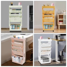 5-Tier Storage Rack with Wheels, Storage Rack, Bookcase