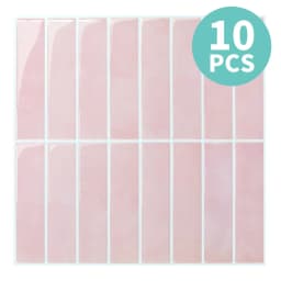 10 PCS Pink Tile Stickers, 30.5×30.5 cm, Vinyl Self-Adhesive, Easy to Install, Bedroom & Kitchen Wall Decor