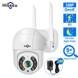Hiseeu 4K 8MP Smart Wifi PTZ Camera 5x Digital Zoom AI Human Detection ONVIF Wireless CCTV IP Camera Iptv Security Protection