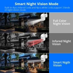 Hiseeu 4K 8MP Smart Wifi PTZ Camera 5x Digital Zoom AI Human Detection ONVIF Wireless CCTV IP Camera Iptv Security Protection