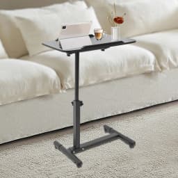 Bedside Table Wear-Resistant Adjustable Hospital and Home Use Bed Table High Stability Rolling Laptop Table for Homes/Offices