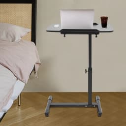 Bedside Table Wear-Resistant Adjustable Hospital and Home Use Bed Table High Stability Rolling Laptop Table for Homes/Offices