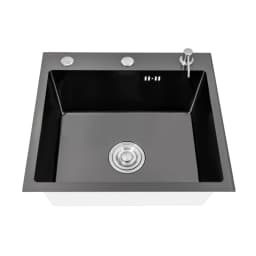 Black Stainless Steel Kitchen Sink Built-in Sink with Soap Dispenser Built-in Sink for Kitchens Bathrooms Laundry Rooms 50x45x20cm