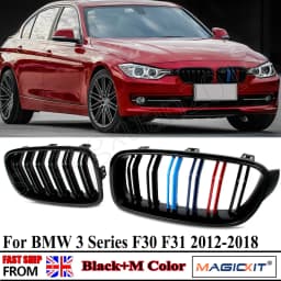 Gloss Black M-Color Kidney Grille Grill for BMW 2012-2018 F30 Sedan F31 Touring 3-Series 328i 335i Dual Line Grille Car Styling