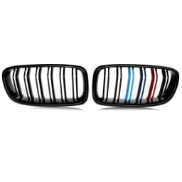 Gloss Black M-Color Kidney Grille Grill for BMW 2012-2018 F30 Sedan F31 Touring 3-Series 328i 335i Dual Line Grille Car Styling