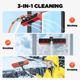 26 Feet Reach Solar Panel Cleaning Brush & Pole Water Fed Pole Kit,Suitable for Windows ,Solar Photovoltaic Panel Cleaning