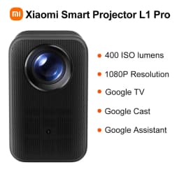 Xiaomi Smart Projector L1 Pro,Google TV 400 ISO Lumens,1080p Physical Resolution,Auto Focus&Auto Keystone Correction,Dolby Audio