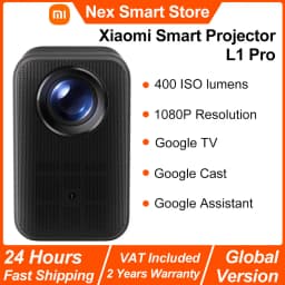 Xiaomi Smart Projector L1 Pro,Google TV 400 ISO Lumens,1080p Physical Resolution,Auto Focus&Auto Keystone Correction,Dolby Audio