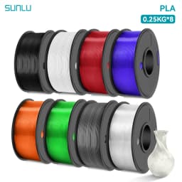 SUNLU PLA / PLA Plus 2KG 8 Rolls 0.25kg/Roll  3D Printer Fialment 8 Colors 100% Filament Lines Up Neatly For 3D Printing