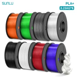 SUNLU PLA / PLA Plus 2KG 8 Rolls 0.25kg/Roll  3D Printer Fialment 8 Colors 100% Filament Lines Up Neatly For 3D Printing