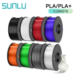 SUNLU PLA / PLA Plus 2KG 8 Rolls 0.25kg/Roll  3D Printer Fialment 8 Colors 100% Filament Lines Up Neatly For 3D Printing