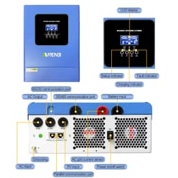 6.2KW 48V Hybrid Solar Inverter Parallel Photovoltaic On Grid MPPT Inverter Pure Sine 220V 120A Solar Charger with Wifi PV 500V